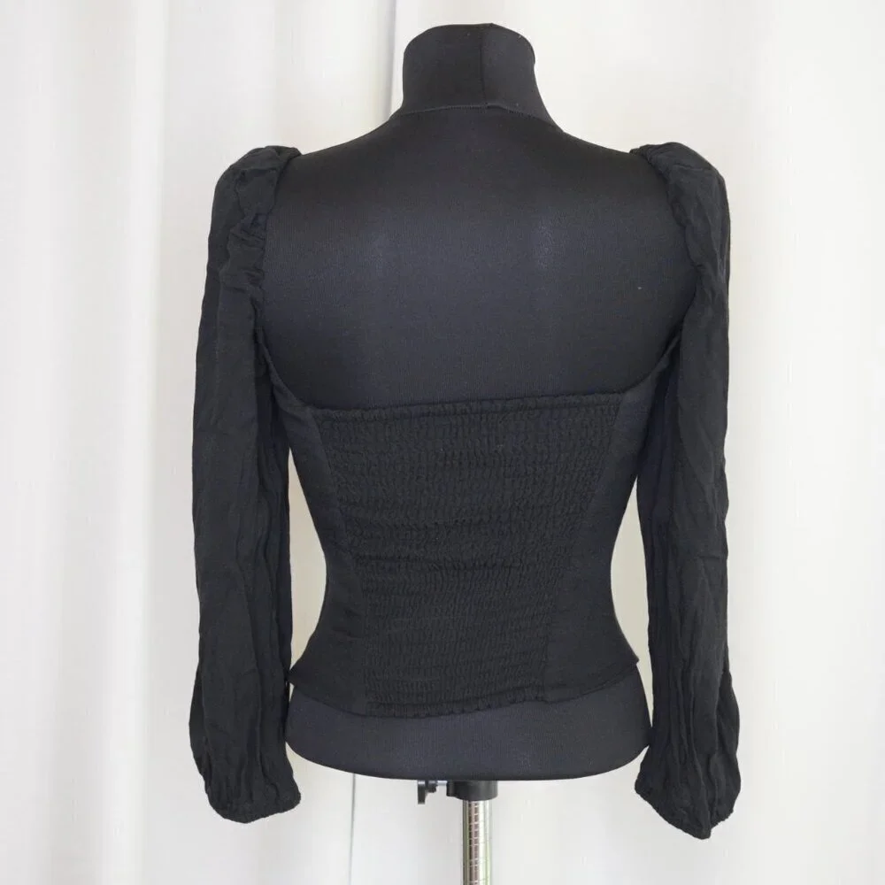 Aritzia Wilfred Novella Blouse Black Sz XS - Picture 3 of 6